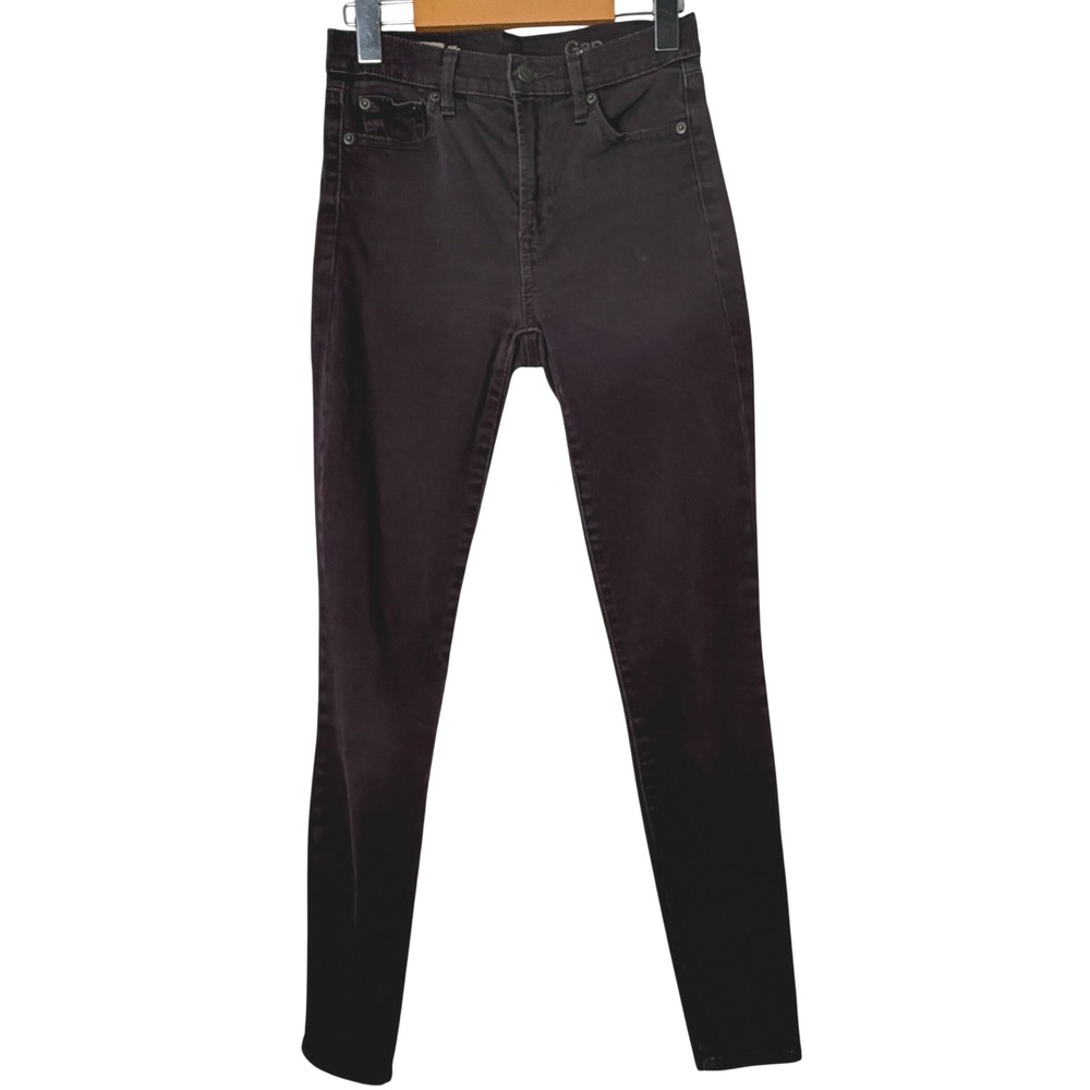Gap 1969 True Skinny High Rise Jeans Plum Dark Academia Denim Sz 25r minimalist